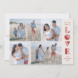 Geo Liebe 4-Foto Valentinstag Card - Kirsche Einladung