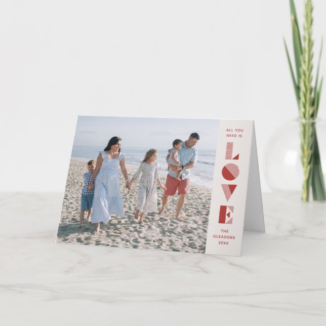 Geo Liebe Valentinstag Fotokarte - Kirsche Ankündigung (Vorderseite)