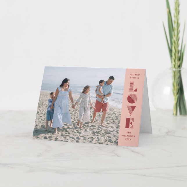 Geo Love Valentine's Day Carte photo - Peach (Devant)