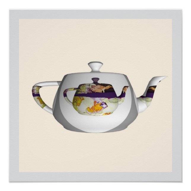 Geo Pattern Double Teapot Poster (Vorderseite)