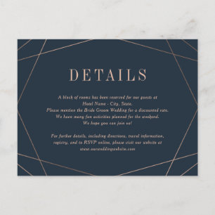Geo-Rahmen-Hochzeitungs-Detailkarte Postkarte