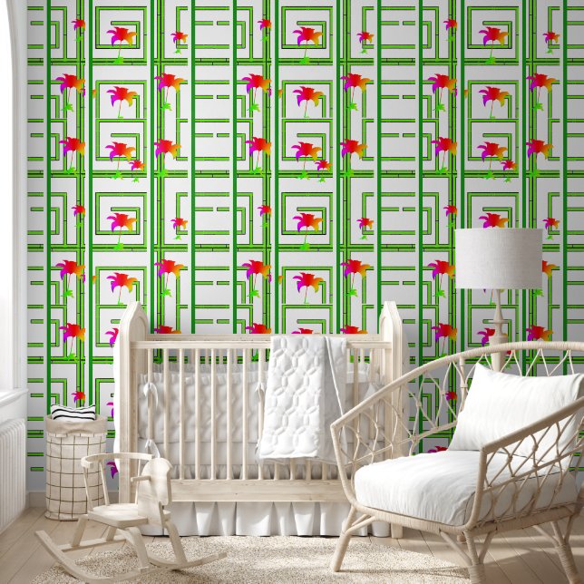Geo Rainbow Floral Grid Tapete (Kinder)