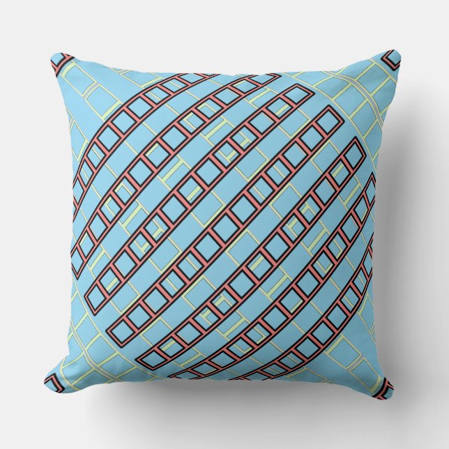 Geo Repeat Blue Kissen (Vorderseite)