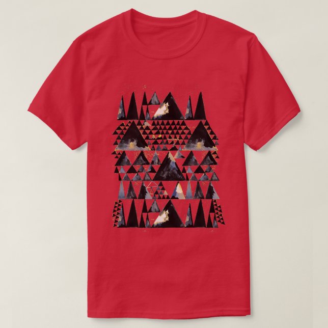Geo Scandi Black Triangle Gold T-Shirt (Design vorne)