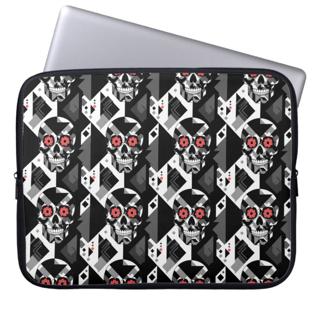Geo-Sensenmann: Chic trifft Skull Laptopschutzhülle (Vorderseite)