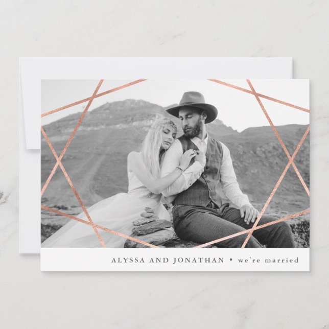 Geo Wedding | Imitate Kupfer mit Foto Wir sind Ver (Vorderseite)