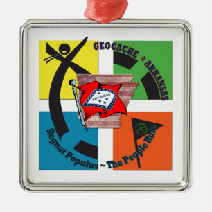 GEOCACHE ARKANSAS MOTTO-LEUTE-REGEL ORNAMENT AUS METALL