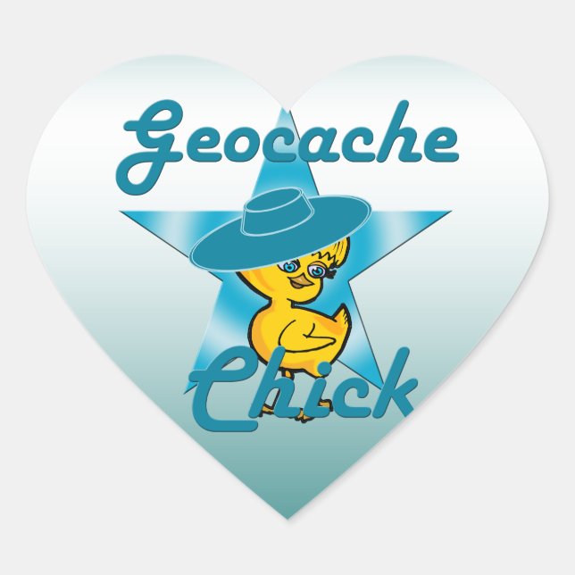 Geocache Chick #7 Herz-Aufkleber (Vorderseite)