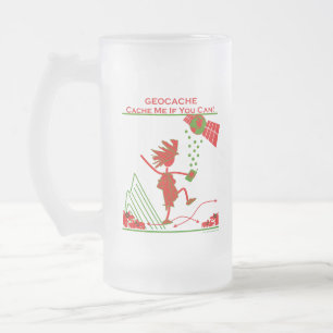 Geocache Geschenk - cachieren Sie mich, wenn Sie Mattglas Bierglas