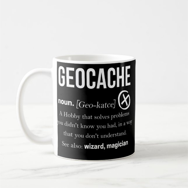Geocache gibt Männern Jungs und Frauen Geocaching Kaffeetasse (Links)