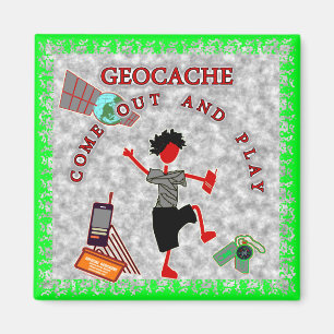 Geocache kommt raus und spielt magnet