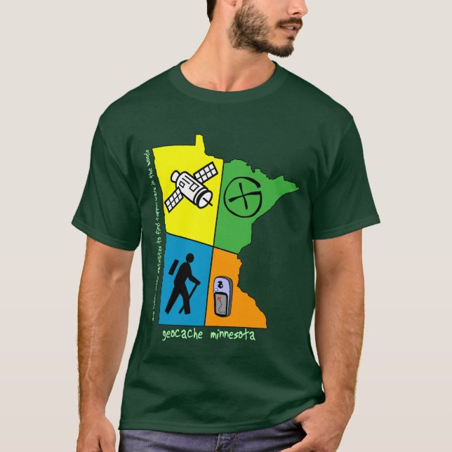 Geocache Minnesota 4-Colors Shirt (Vorderseite)