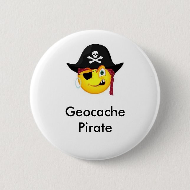Geocache Pirat GeoSwag Button (Vorderseite)