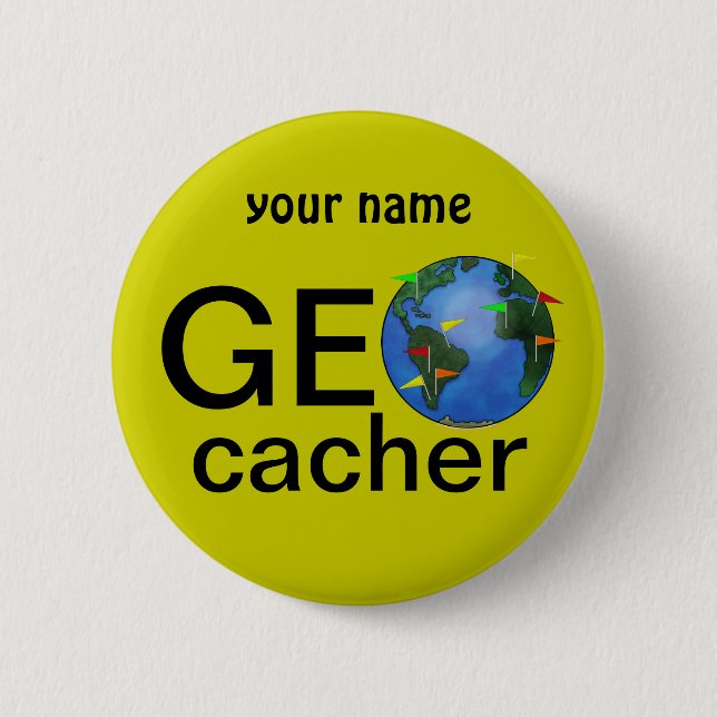 Geocacher ErdeGeocaching individueller Name Button (Vorderseite)