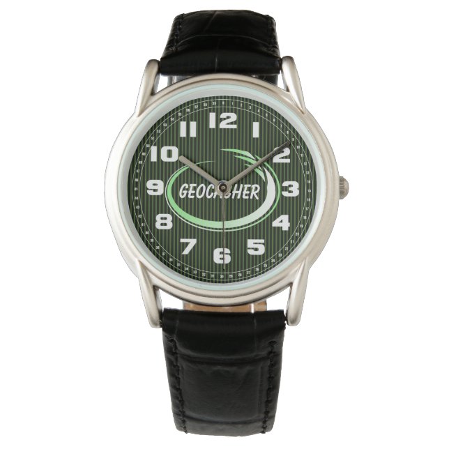 Geocacher Green Splash Armbanduhr (Vorderseite)