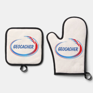 Geocacher Green Splash Ofenhandschuh & Topflappen-Set