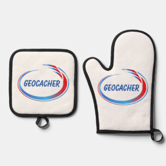 Geocacher Green Splash Ofenhandschuh & Topflappen-Set