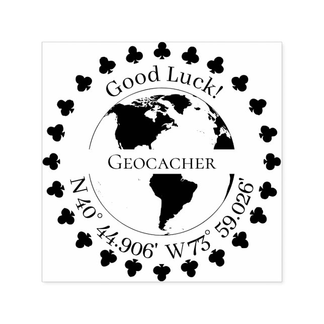 Geocacher-Signatur und GPS-Koordinaten Clou Permastempel (Design)