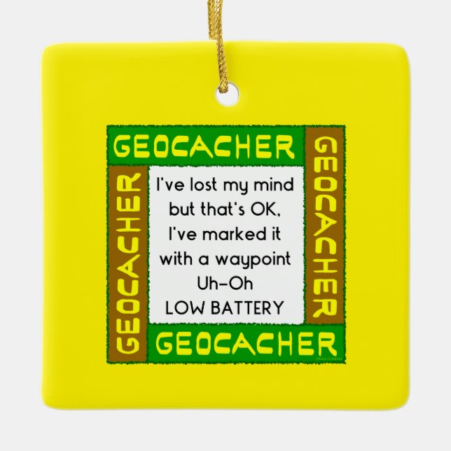 Geocacher verlor den Geist in Grün Keramikornament (Vorderseite)