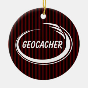 Geocacher White Splash Keramik Ornament