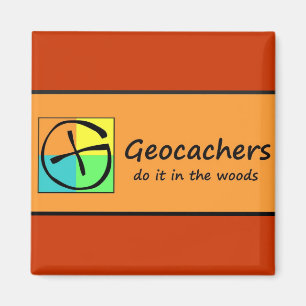 Geocachers tun es im Holz Magnet
