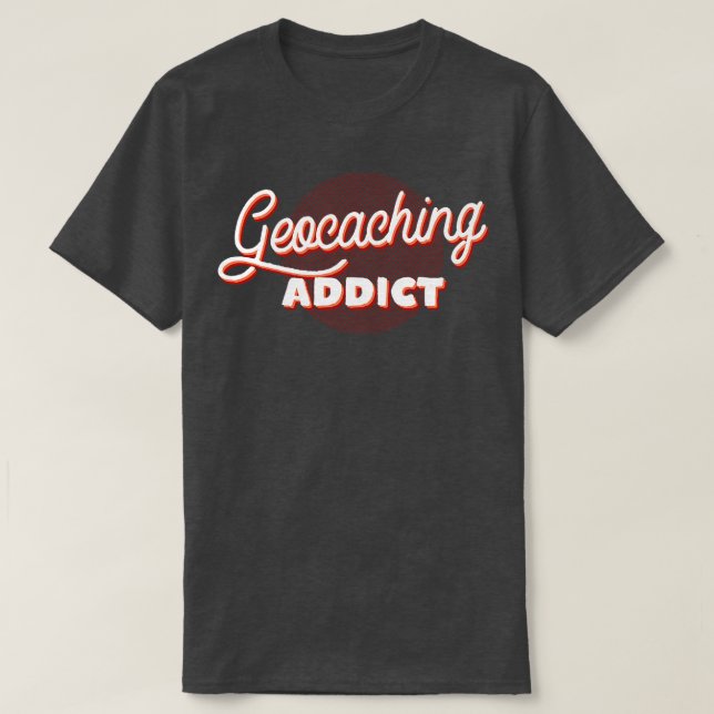 Geocaching Addict Retro T-Shirt (Design vorne)