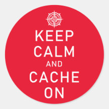 Geocaching Behalte Ruhe und Cache auf einem sonnig