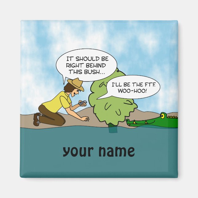 Geocaching-Cartoon-Individuelle Name für Extreme C Magnet (Vorne)