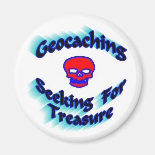 Geocaching, das für Schatz sucht Magnet