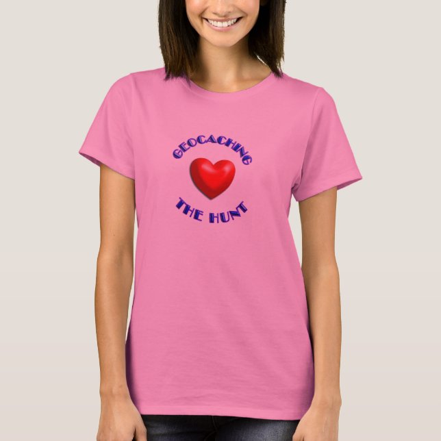 geocaching Herz des Herzens die Jagd T-Shirt (Vorderseite)