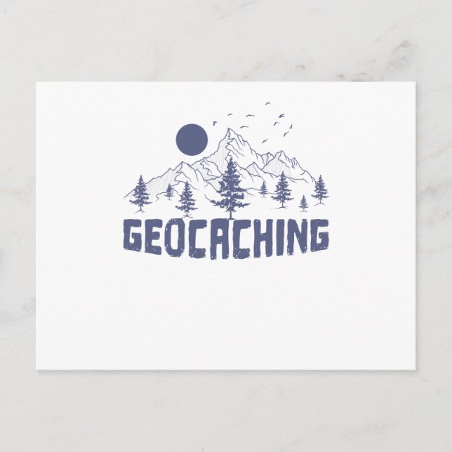 Geocaching in der Natur Postkarte (Vorderseite)