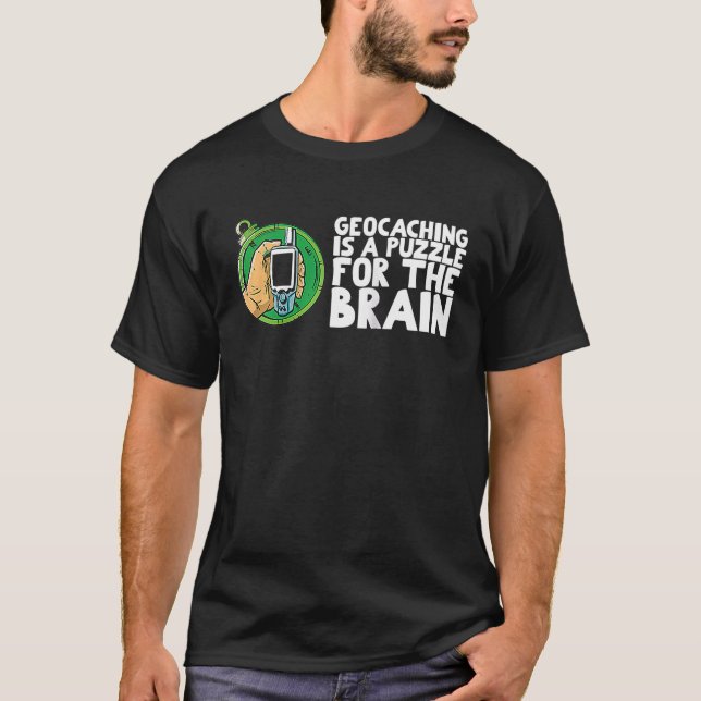 Geocaching is a puzzle for the brain Raglan T-Shirt (Vorderseite)