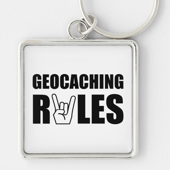 Geocaching Regeln Schlüsselanhänger (Vorne)