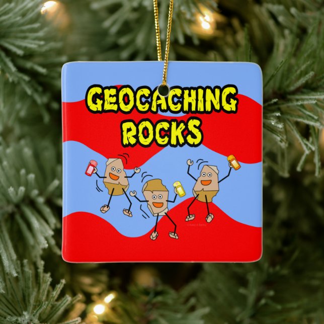 Geocaching Rocks Keramikornament (Baum)
