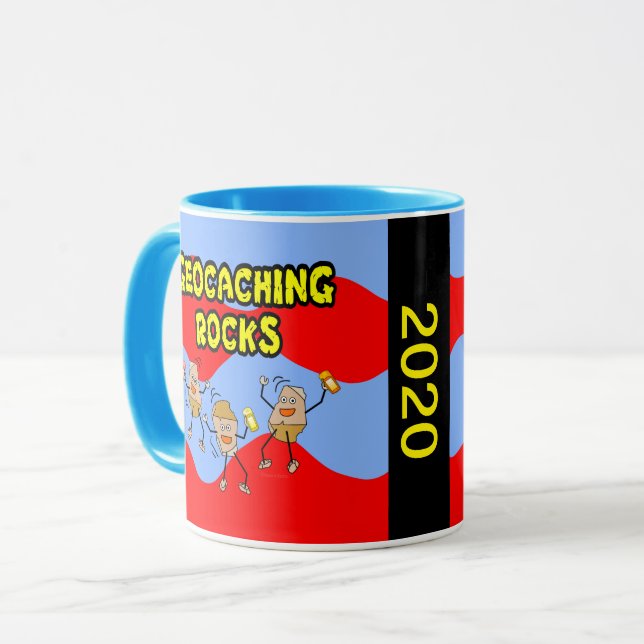 Geocaching Rocks Tasse (Vorderseite Links)