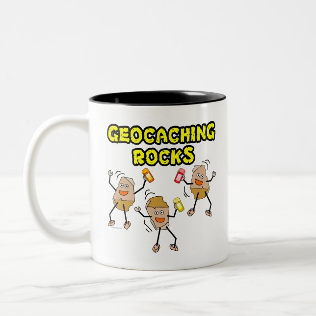 Geocaching Rocks Zweifarbige Tasse (Links)