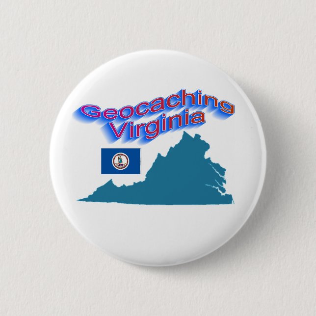 Geocaching Virginia Knopf Button (Vorderseite)