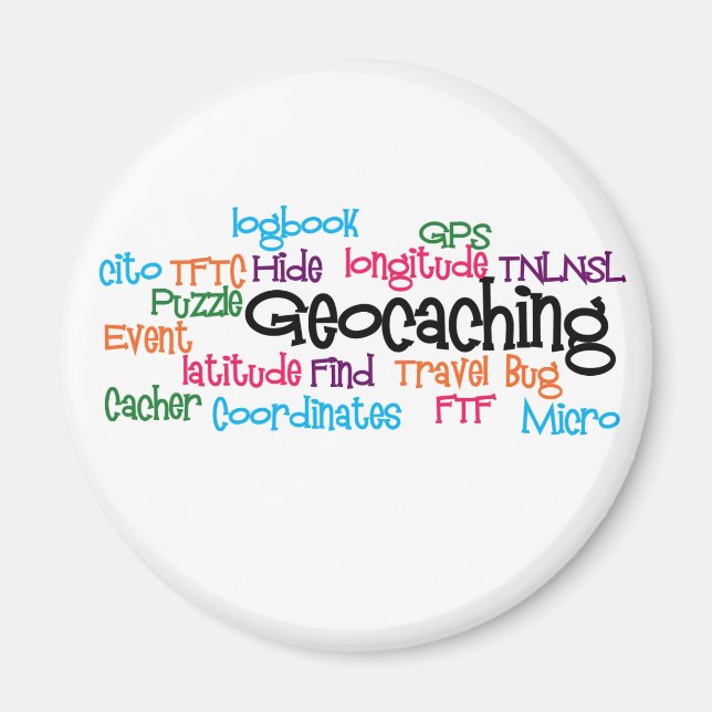 Geocaching Word Collage Magnet (Vorne)