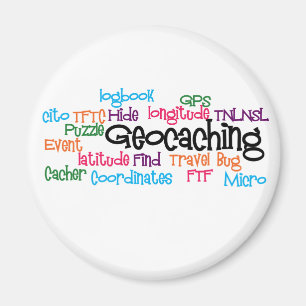 Geocaching Wort-Collage Magnet