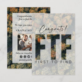 Geocaching zuerst, um Cache-Glückwunsch benutzerde Karte