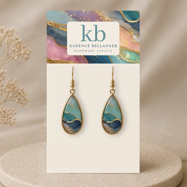 Geode-Achat-Monogramm-Schmuck-Ausstellungskarten (Von Creator hochgeladen)