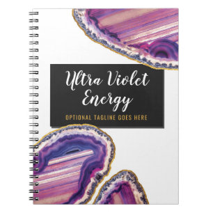 Geode Achat-Scheibe-Edelstein-ultraviolettes Lila Notizblock
