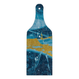 Geode Agate Gemstone Blue und Gold Schneidebrett