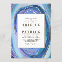 Géode Agate Gemstone Wedding Invitations