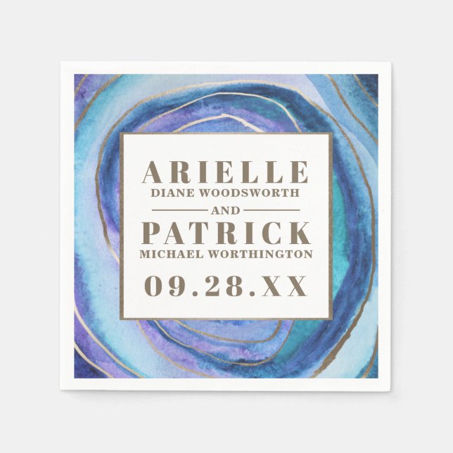 Geode Agate Gemstone Wedding Napkins Serviette (Vorderseite)