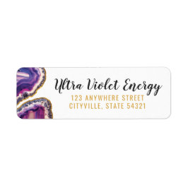 Geode Agate Slice Gem Ultra Violet Rücksendeadress