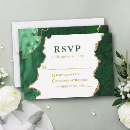 Geode Agate Wedding RSVP Karte