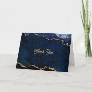 Geode Blau Vergoldet Dankeskarte