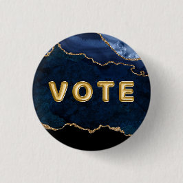 Geode Blau Vergoldete Abstimmung Button