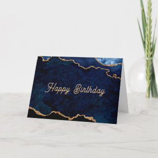Geode Blau Vergoldeter Geburtstag Karte